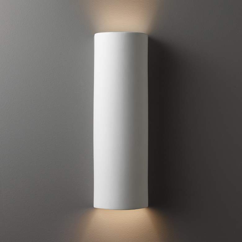 Image 1 Justice Design Ambiance Tube 17" High Bisque ADA Wall Sconce