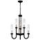 Justice Design Anchor 22 1/2" Matte Black and Frosted Glass Chandelier