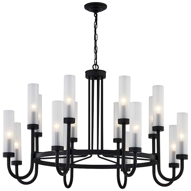 Image 2 Justice Design Anchor 42 1/2" Wide Matte Black 16-Light Chandelier