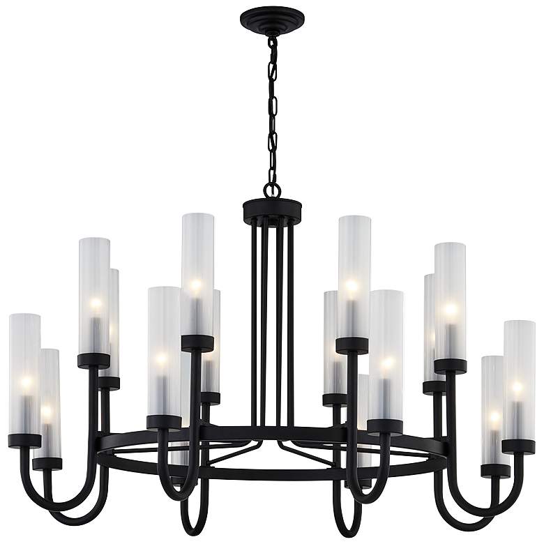 Image 2 Justice Design Anchor 42 1/2 inch Wide Matte Black 16-Light Chandelier