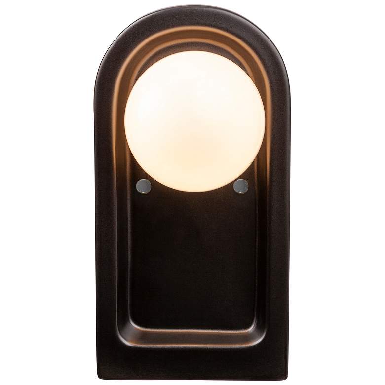 Image 2 Justice Design Arcade 9" High Carbon Matte Black Wall Sconce more views