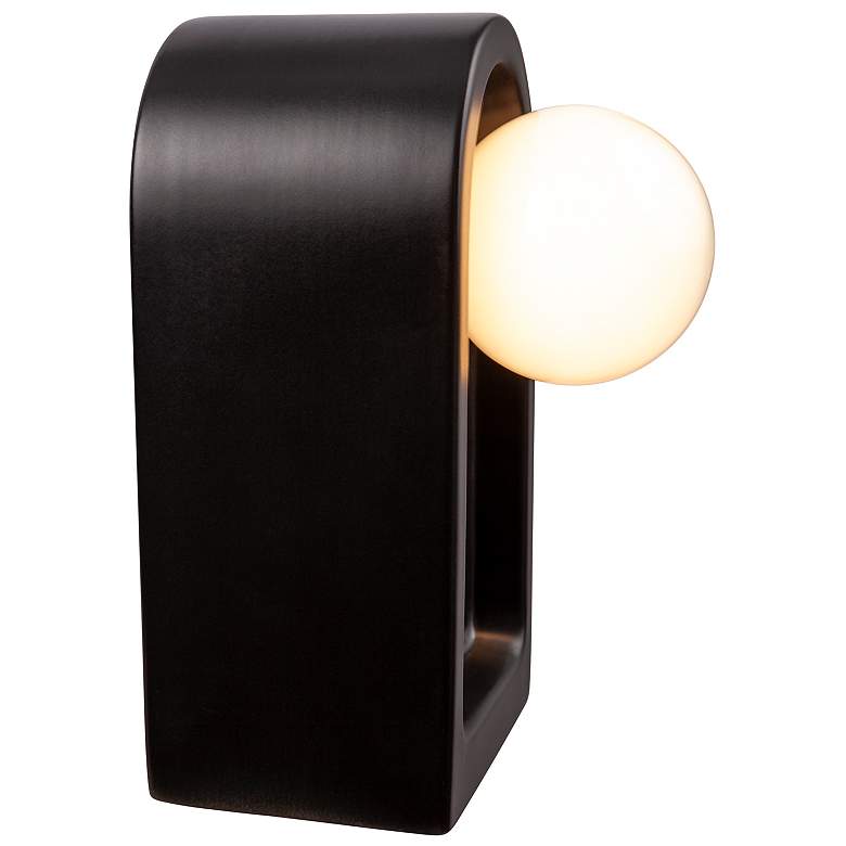 Image 3 Justice Design Arcade 9" High Carbon Matte Black Wall Sconce more views