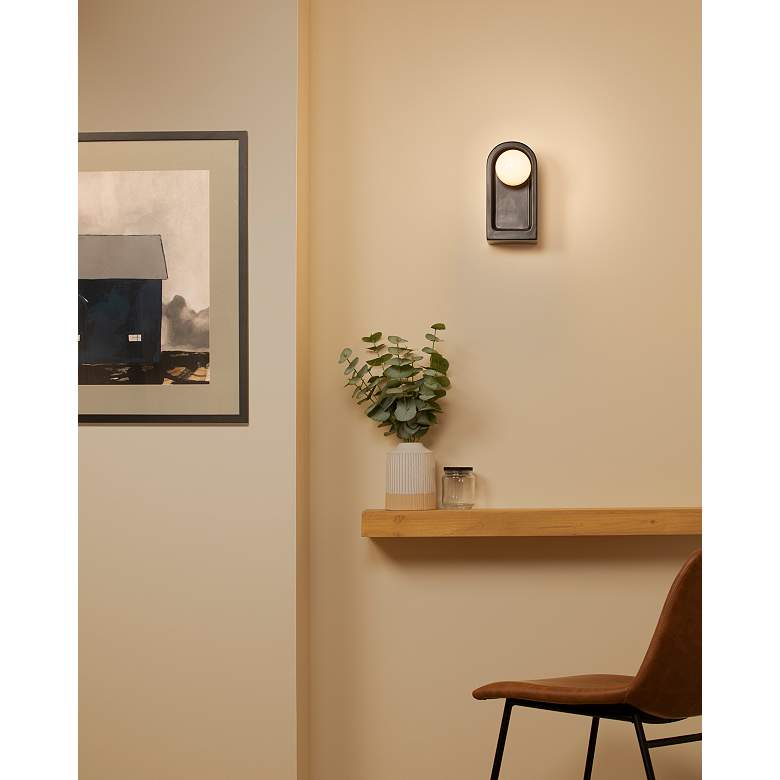 Image 5 Justice Design Arcade 9" High Carbon Matte Black Wall Sconce more views