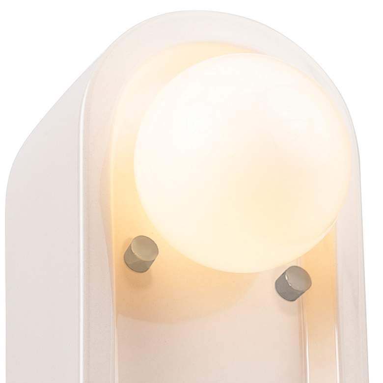 Image 2 Justice Design Arcade 9" High Gloss White Wall Sconce more views