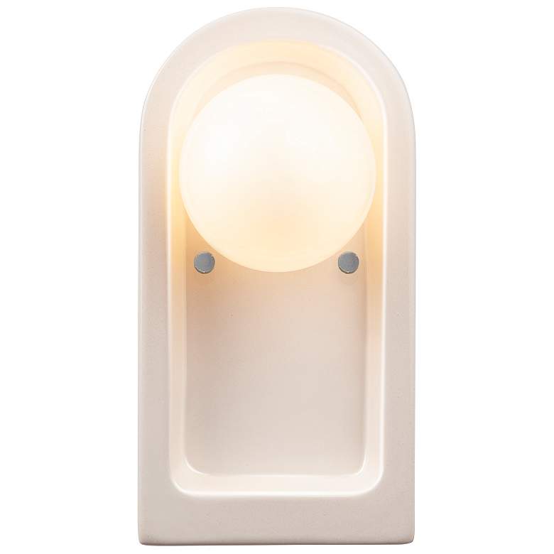 Image 2 Justice Design Arcade 9" High Gloss White Wall Sconce more views