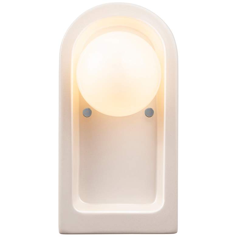 Image 3 Justice Design Arcade 9" High Gloss White Wall Sconce more views