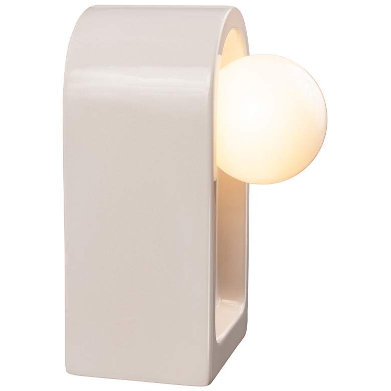 Image 3 Justice Design Arcade 9" High Gloss White Wall Sconce more views