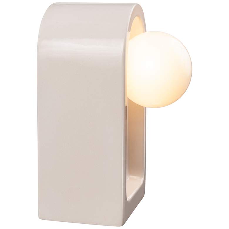 Image 4 Justice Design Arcade 9" High Gloss White Wall Sconce more views