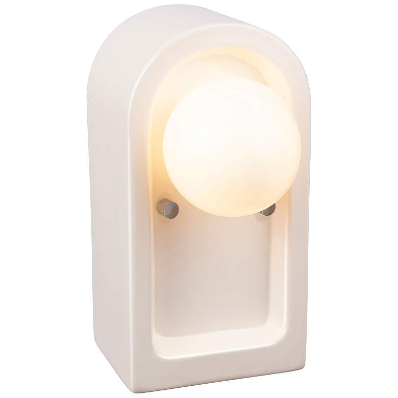 Image 4 Justice Design Arcade 9" High Gloss White Wall Sconce more views