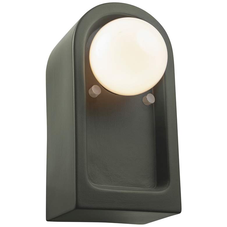 Image 2 Justice Design Arcade 9" High Pewter Green Wall Sconce