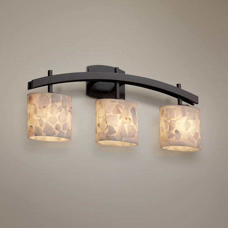Image 1 Justice Design Archway 25 1/2" Wide Bronze Bath Light with Oval Shades