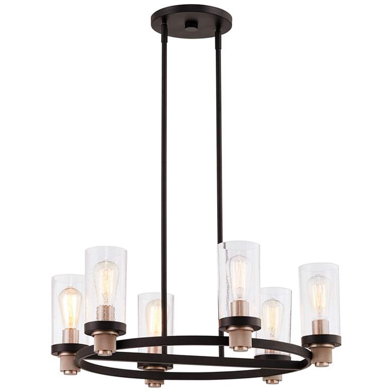 Image 2 Justice Design Austin 27 inch Wide Matte Black 6-Light Chandelier