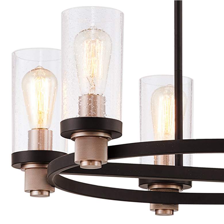 Image 3 Justice Design Austin 27" Wide Matte Black 6-Light Chandelier more views