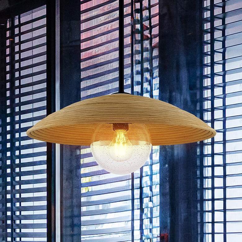 Image 1 Justice Design Caribe 18" Wide Matte Black Pendant Light