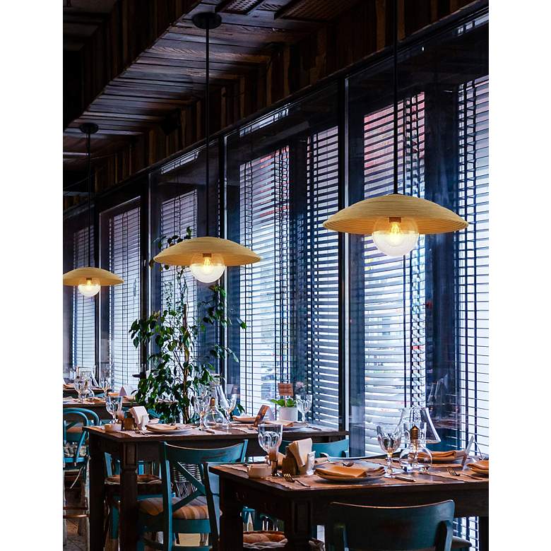 Image 3 Justice Design Caribe 18" Wide Matte Black Pendant Light more views