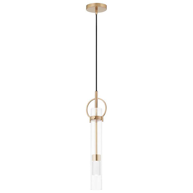 Image 3 Justice Design Chloe 5" Wide Brushed Brass LED Mini Pendant more views