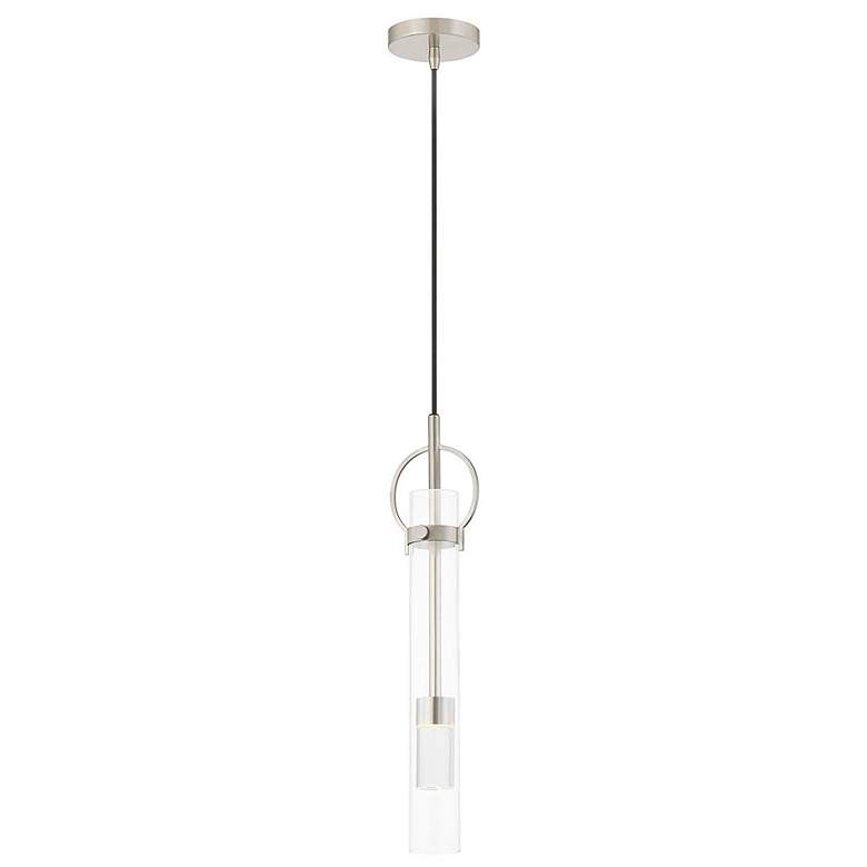 Image 1 Justice Design Chloe 5" Wide Brushed Nickel LED Mini Pendant