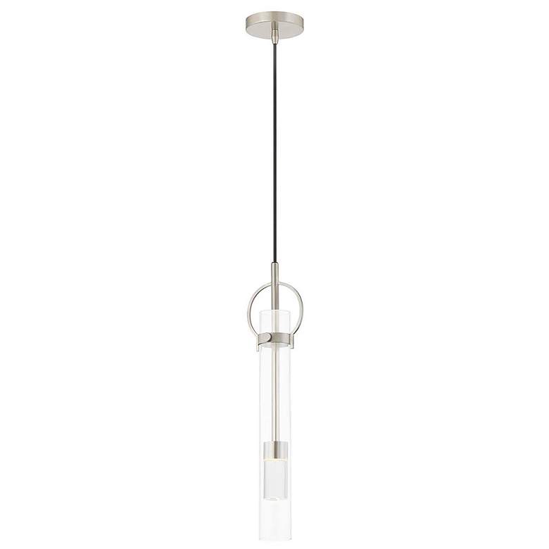 Image 1 Justice Design Chloe 5 inch Wide Brushed Nickel LED Mini Pendant