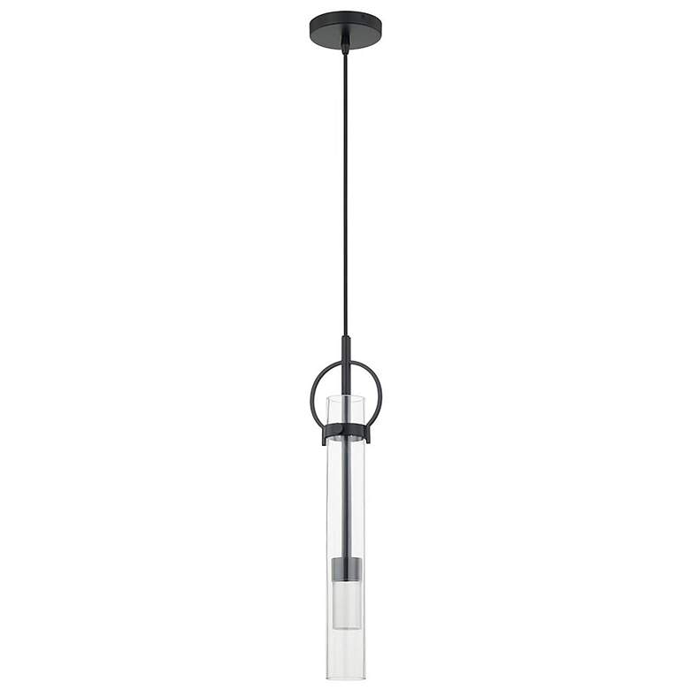 Image 2 Justice Design Chloe 5" Wide Matte Black LED Mini Pendant more views