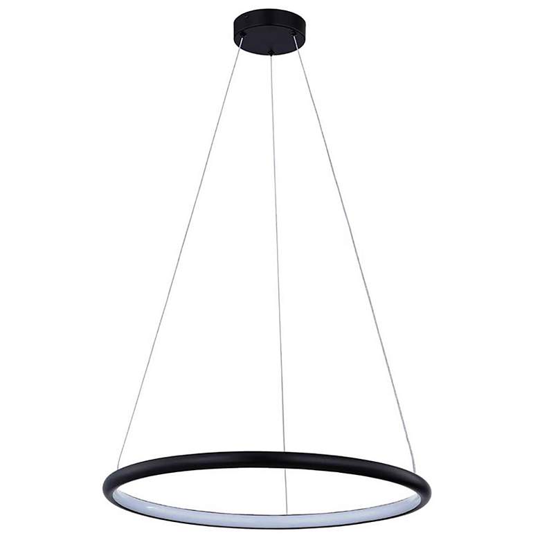 Image 2 Justice Design Circola 24 1/2" Wide Matte Black LED Pendant more views
