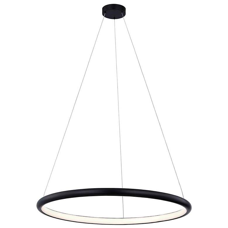 Image 1 Justice Design Circola 36"W Matte Black LED Pendant Light