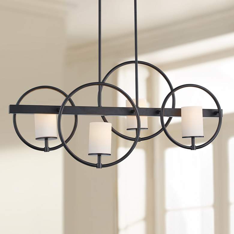 Image 1 Justice Design Cirque 40" Wide Matte Black 40-Light Island Chandelier
