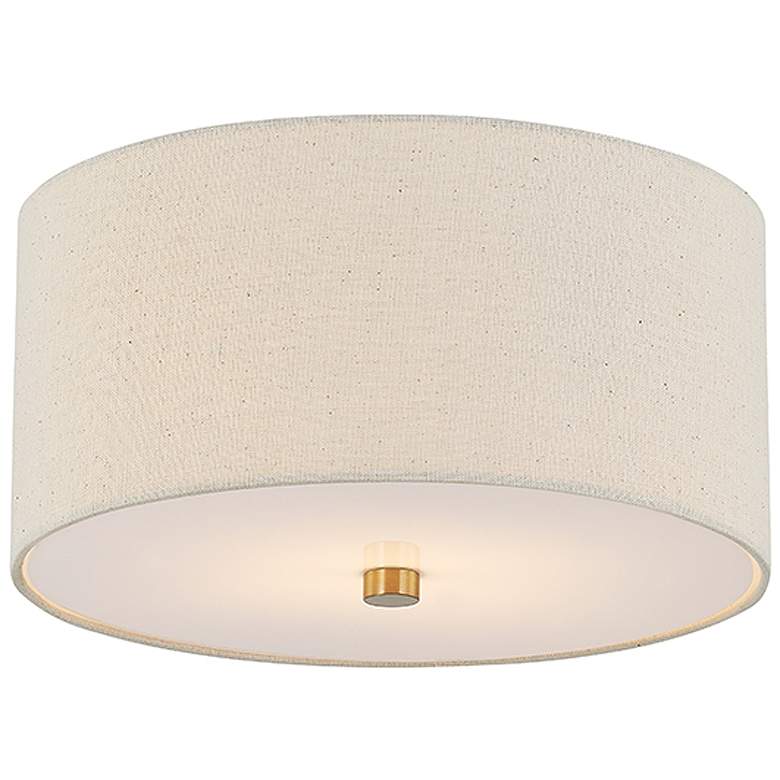 Image 1 Justice Design Classic 11" Wide Brushed Brass Ceiling Light