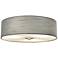 Justice Design Classic 15" Brushed Nickel Gray Shade LED Ceiling Light