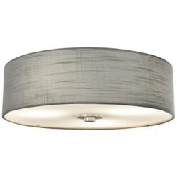 Justice Design Classic 15&quot; Brushed Nickel Gray Shade LED Ceiling Light