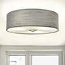 Justice Design Classic 15" Brushed Nickel Gray Shade LED Ceiling Light in scene