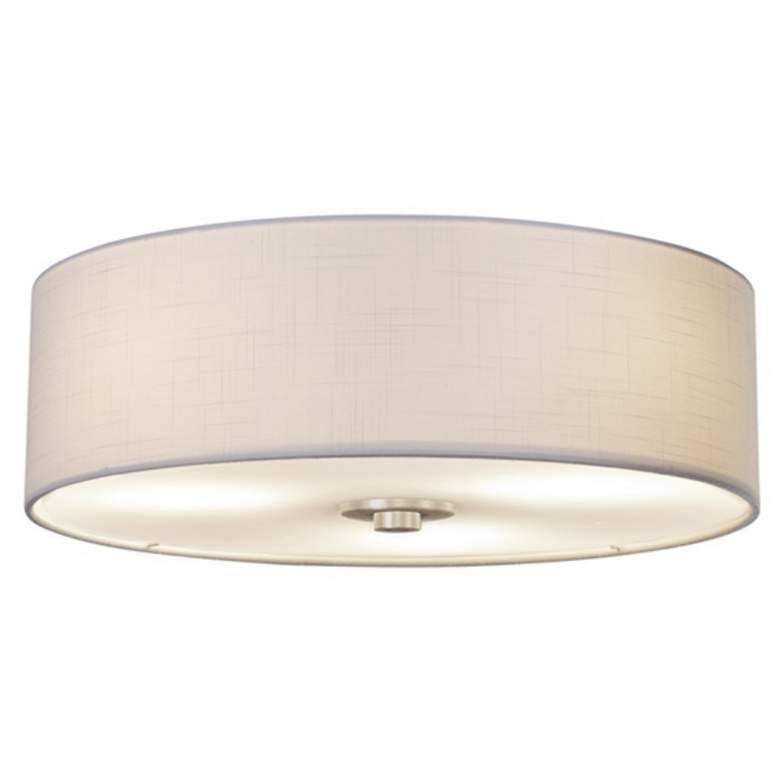 Image 1 Justice Design Classic 15" Wide Brushed Nickel LED Drum Ceiling Light