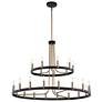 1_Justice Design Clayton 42" Brass Black 27-Light 2-Tier Ring Chandelier