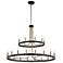 Justice Design Clayton 42" Brass Black 27-Light 2-Tier Ring Chandelier