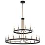 2_Justice Design Clayton 42" Brass Black 27-Light 2-Tier Ring Chandelier more views