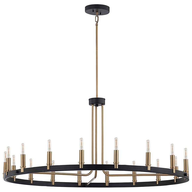 Image 3 Justice Design Clayton 42" Wide Brass Black 18-Light Ring Chandelier more views