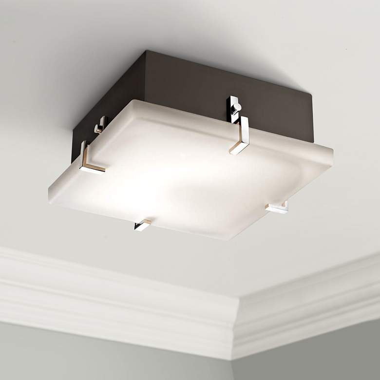 Image 1 Justice Design Clips 12 1/2 inch Wide Matte Black Ceiling Light