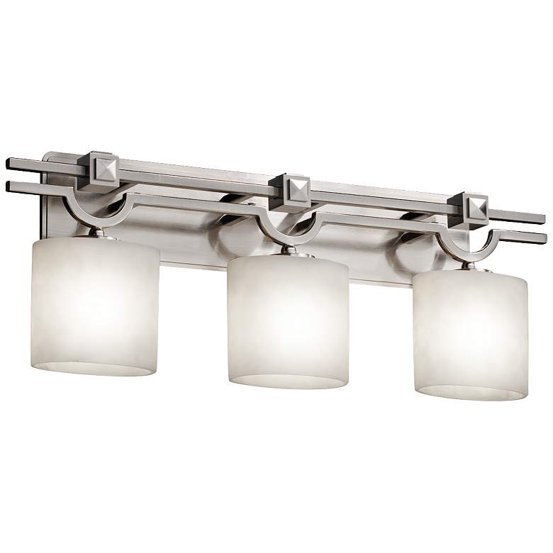Image 2 Justice Design Clouds Argyle 29" Brushed Nickel 3-Light Bath Light