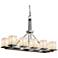 Justice Design Clouds Montana 42" Nickel 10-Light Linear Chandelier