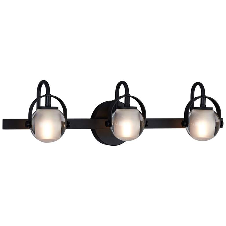 Image 2 Justice Design Conduit 24"W Matte Black 3-Light Bath Light