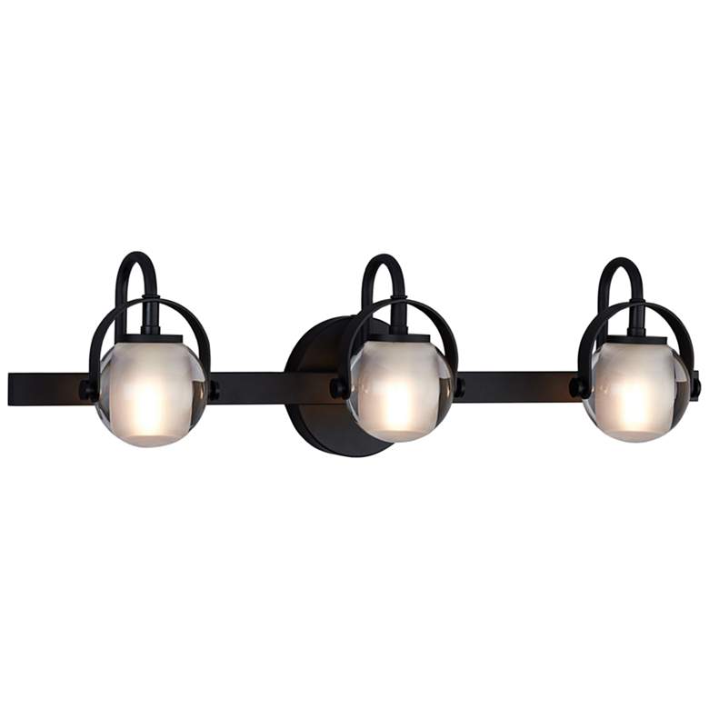 Image 2 Justice Design Conduit 24 inchW Matte Black 3-Light Bath Light