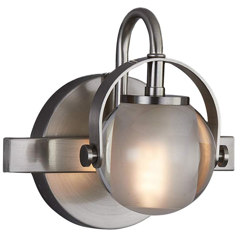 Image 1 Justice Design Conduit 6 1/2" High Brushed Nickel Metal Wall Sconce