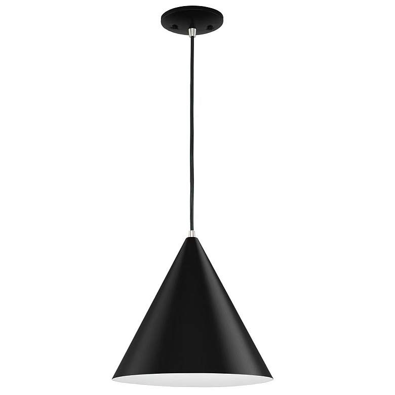 Image 2 Justice Design Conos 14"W Matte Black Cone Pendant Light
