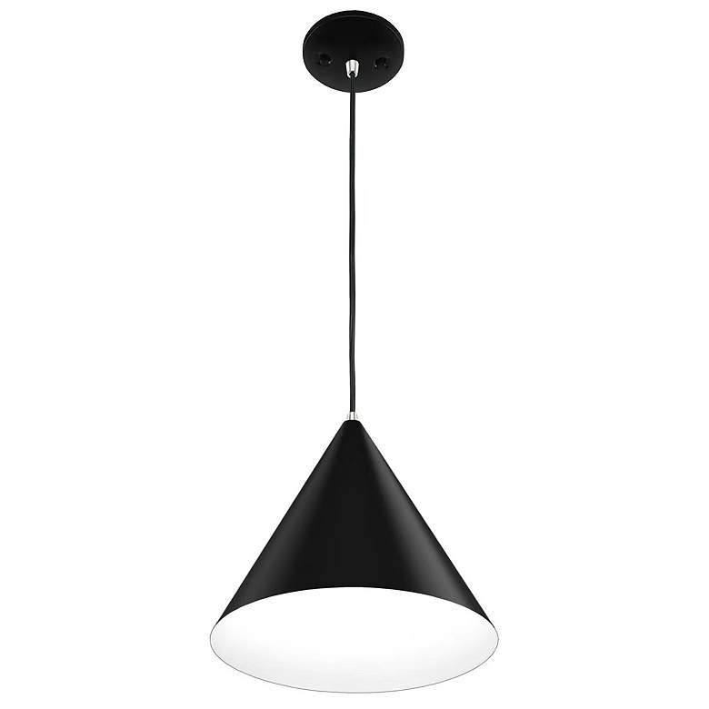 Image 3 Justice Design Conos 14"W Matte Black Cone Pendant Light more views