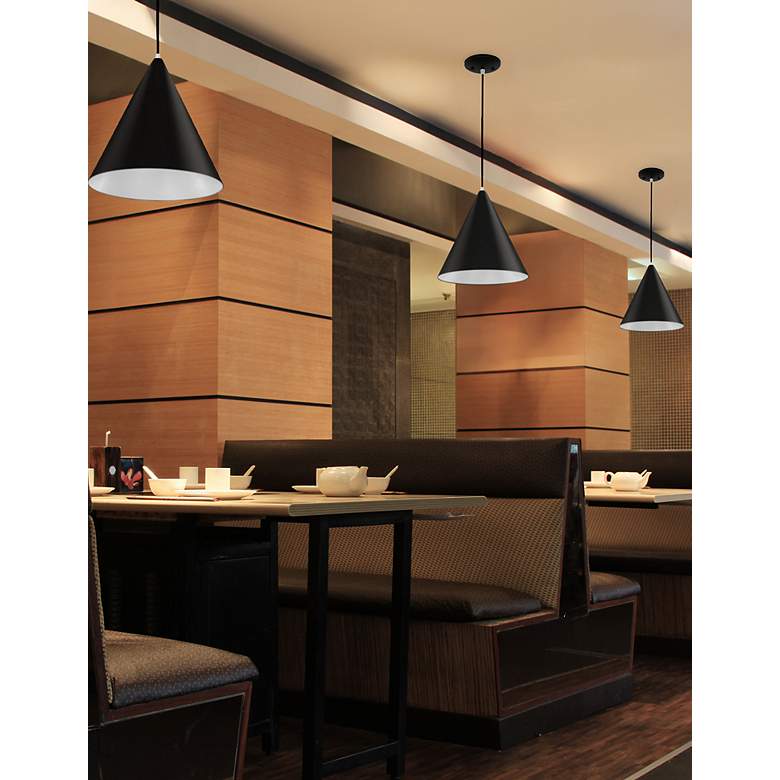 Image 4 Justice Design Conos 14"W Matte Black Cone Pendant Light more views