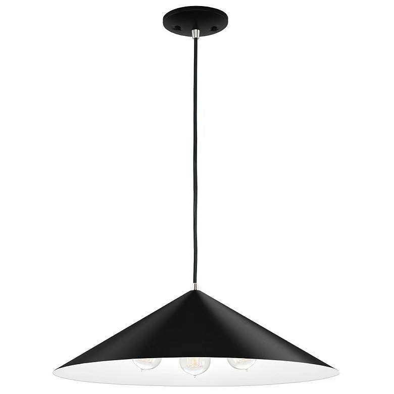 Image 2 Justice Design Conos 24"W Matte Black 3-Light Cone Pendant