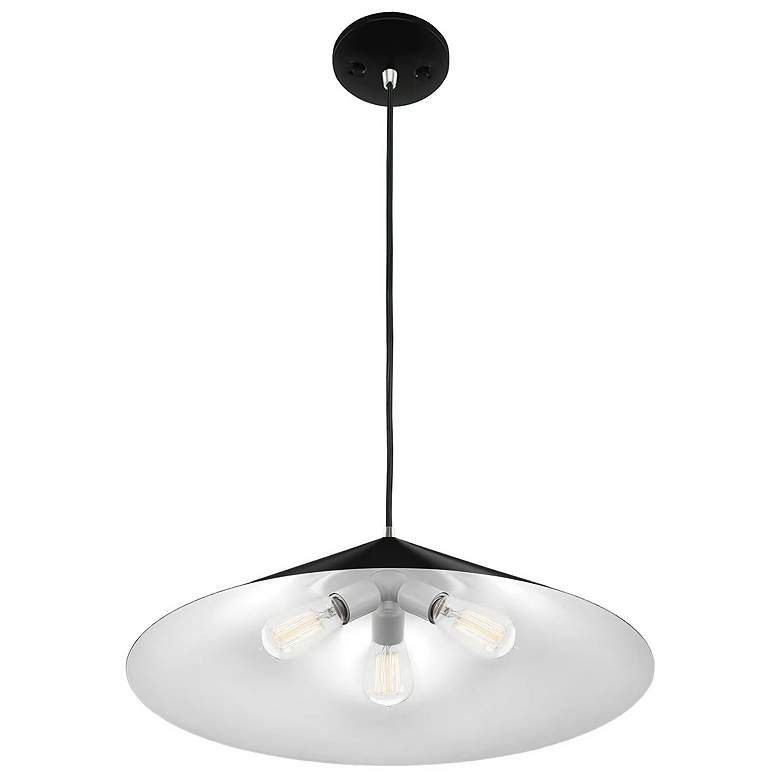 Image 3 Justice Design Conos 24"W Matte Black 3-Light Cone Pendant more views