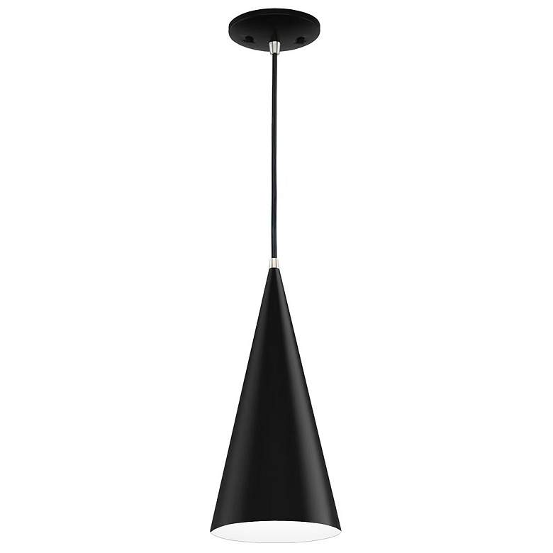 Image 2 Justice Design Conos 7" Wide Matte Black Cone Mini Pendant