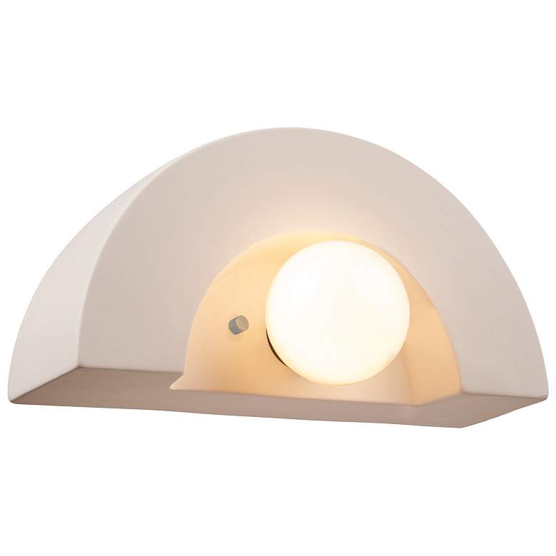 Image 1 Justice Design Crescent 6" High Bisque Wall Sconce