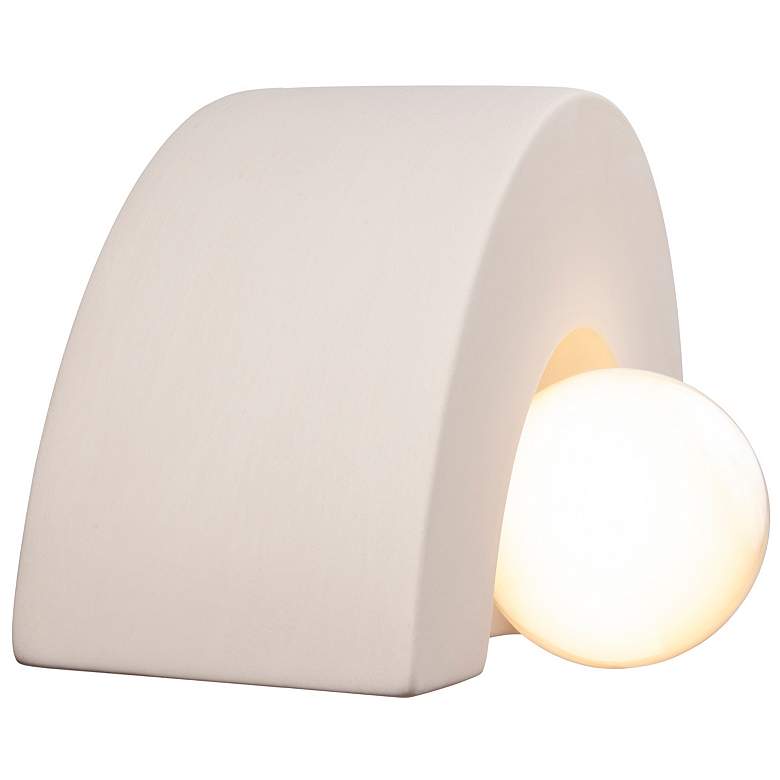 Image 3 Justice Design Crescent 6" High Bisque Wall Sconce more views