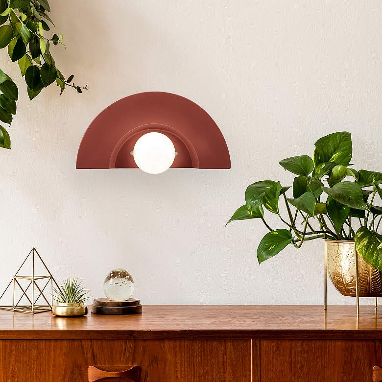 Image 3 Justice Design Crescent 6" High Canyon Clay Wall Sconce more views